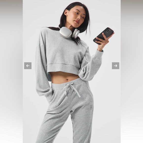 Alo Gray Muse Hoodie and Joggers Set - size xs - like new - Picture 1 of 8